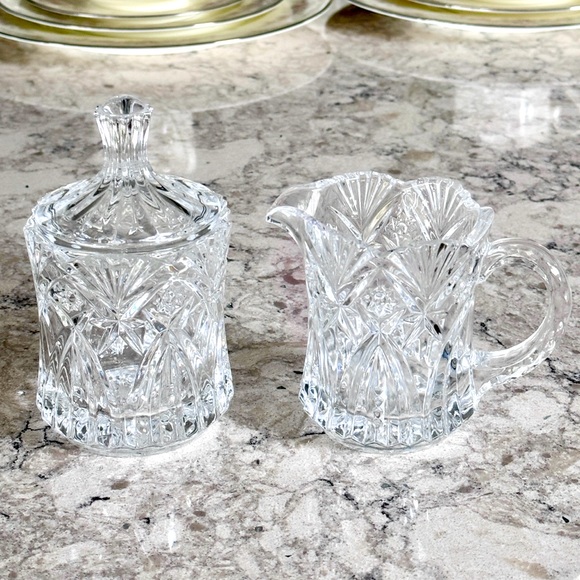 J.G.Durand France Cristal Sugar & Creamer Set - Picture 1 of 8
